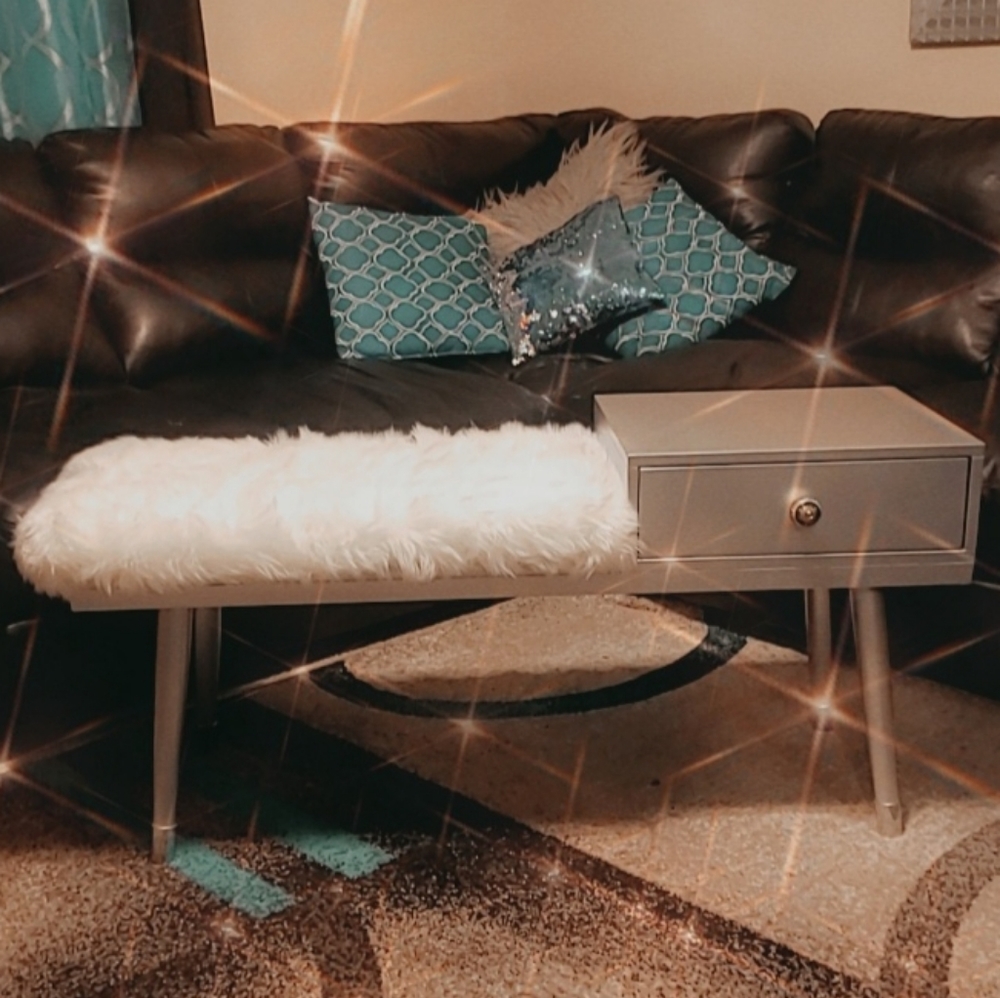 Faux Fur Bench